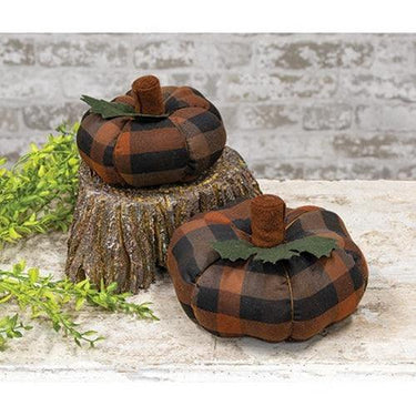 Earthtone Plaid Pumpkin Large - The Fox Decor
